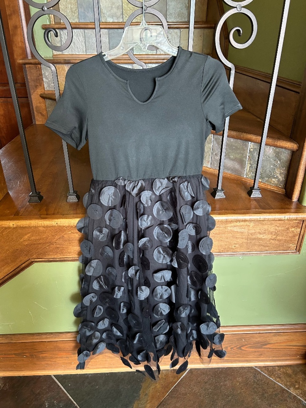Black mixed media dress